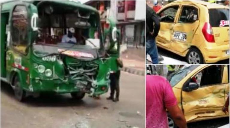 Dos Heridos Deja El Choque De Un Taxi Y Un Bus En El Barrio Recreo