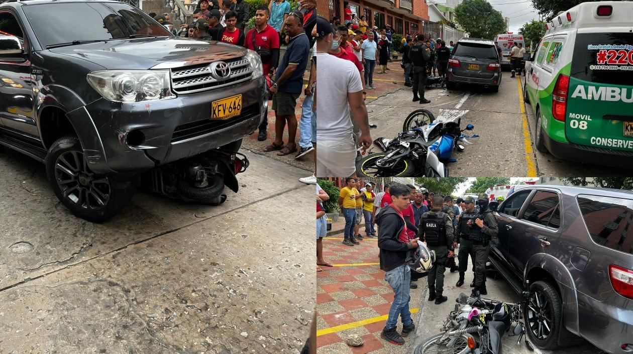 Camioneta Arroll A Motociclistas En El Barrio Recreo Emisora Atl Ntico